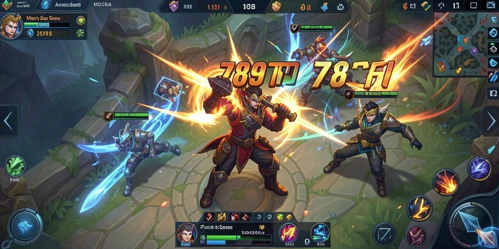 Tampilan gameplay mendebarkan di arena MOBA 789RP.