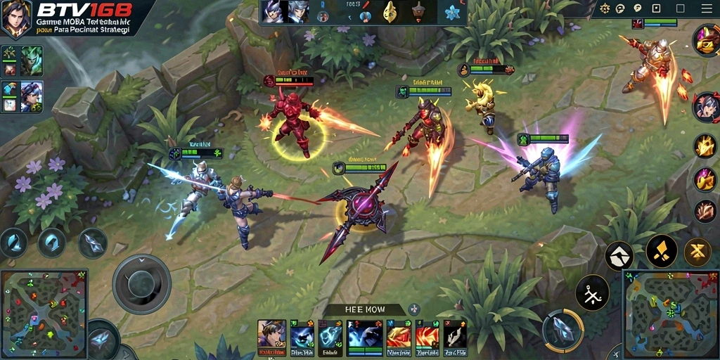 Gameplay seru BTV168 dengan pertarungan tim yang intens.
