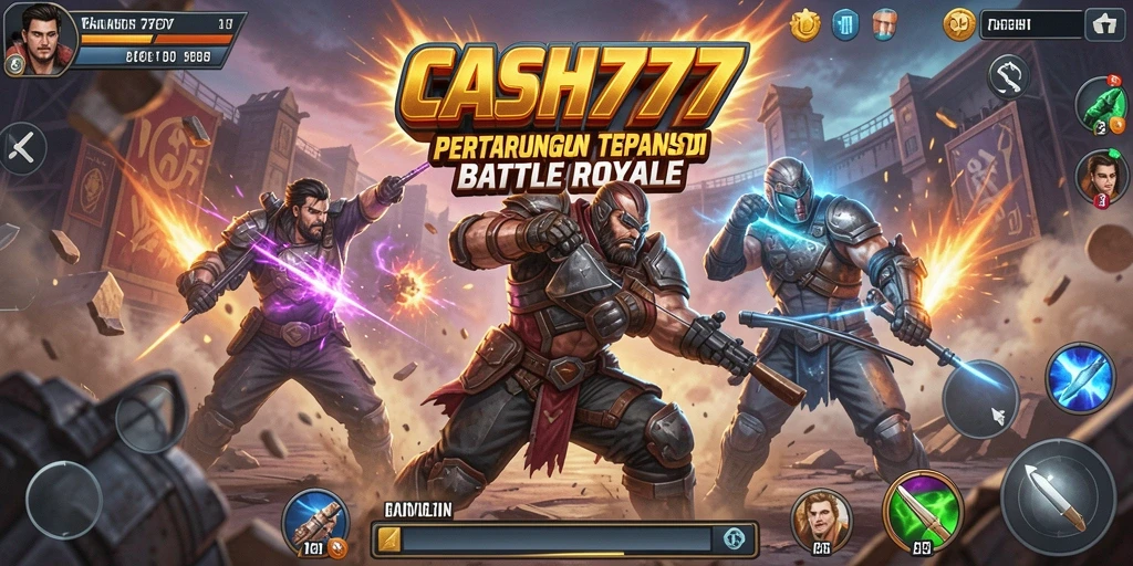 Menunjukkan aksi seru dalam pertempuran Battle Royale CASH777.
