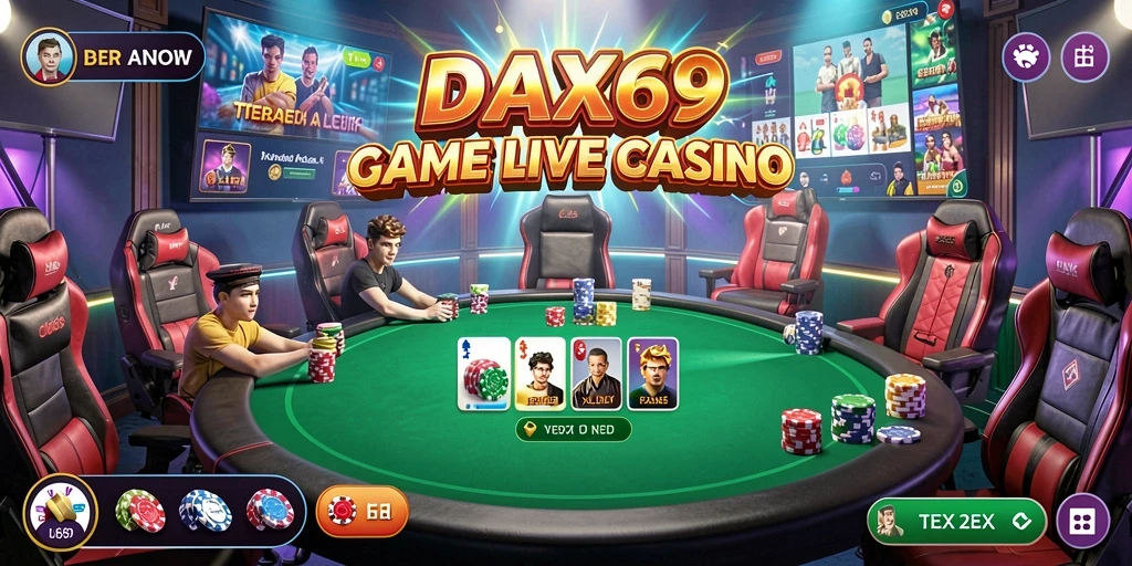 Tampilan gameplay Live Casino yang mendebarkan di DAX69.
