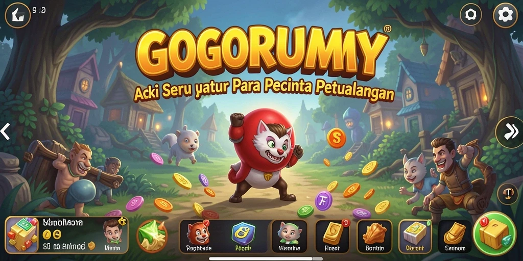Tampilan aksi seru dalam gameplay GOGORUMMY.