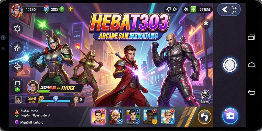 Tampilan gameplay HEBAT303 yang colorful dan menantang.