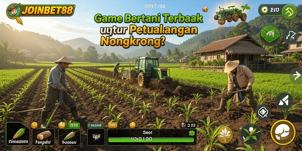 Tampilan gameplay <strong>JOINBET88</strong> dengan aktivitas pertanian yang menyenangkan.