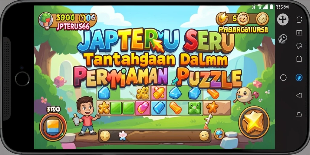 Tampilan gameplay seru dalam JPTERUS66 yang menampilkan puzzle menarik.