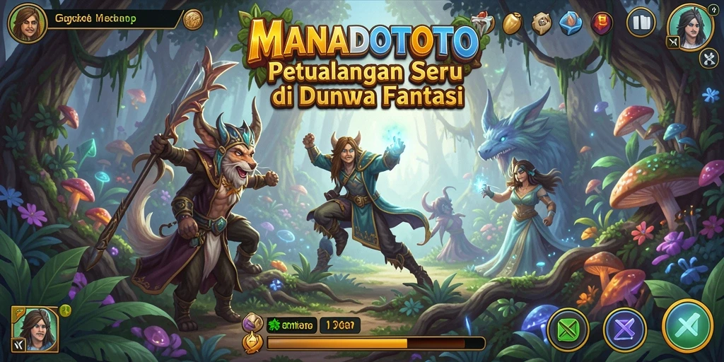 Screenshot utama MANADOTOTO memperlihatkan aksi seru di dunia petualangan.