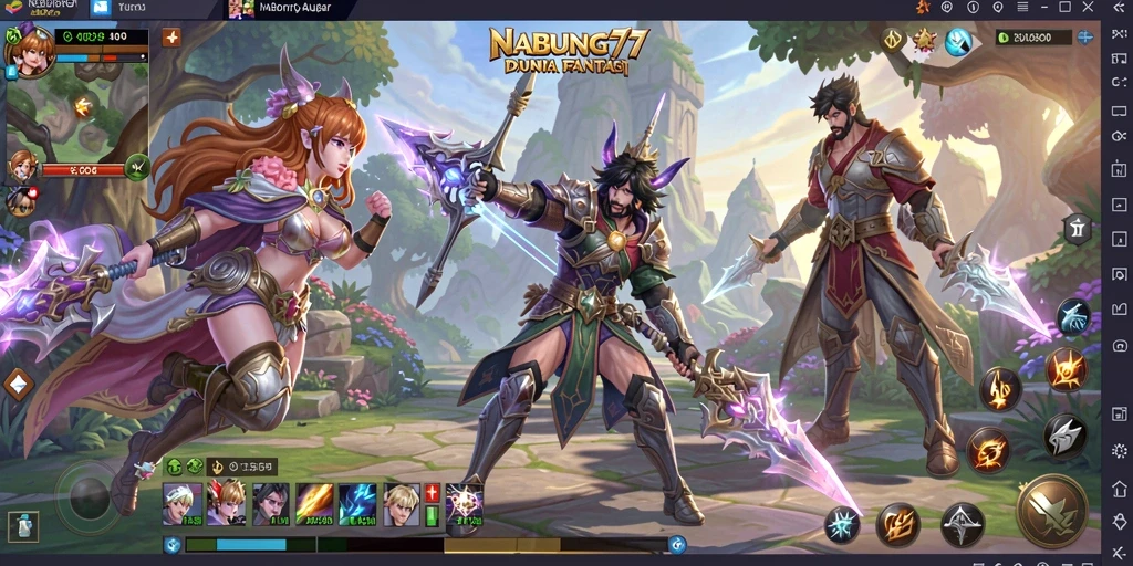 Tampilan menarik dari gameplay <strong>NABUNG77</strong> di dunia MMORPG yang luas.