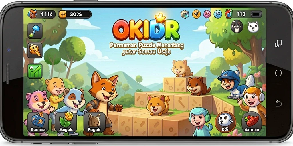 Tangkapan layar OKIDR menunjukkan gameplay puzzle yang menarik dan menantang.