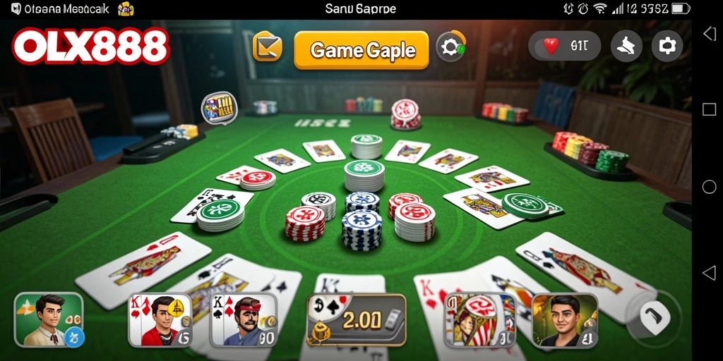 Screenshot gameplay OLX888 menampilkan keseruan bermain Gaple.