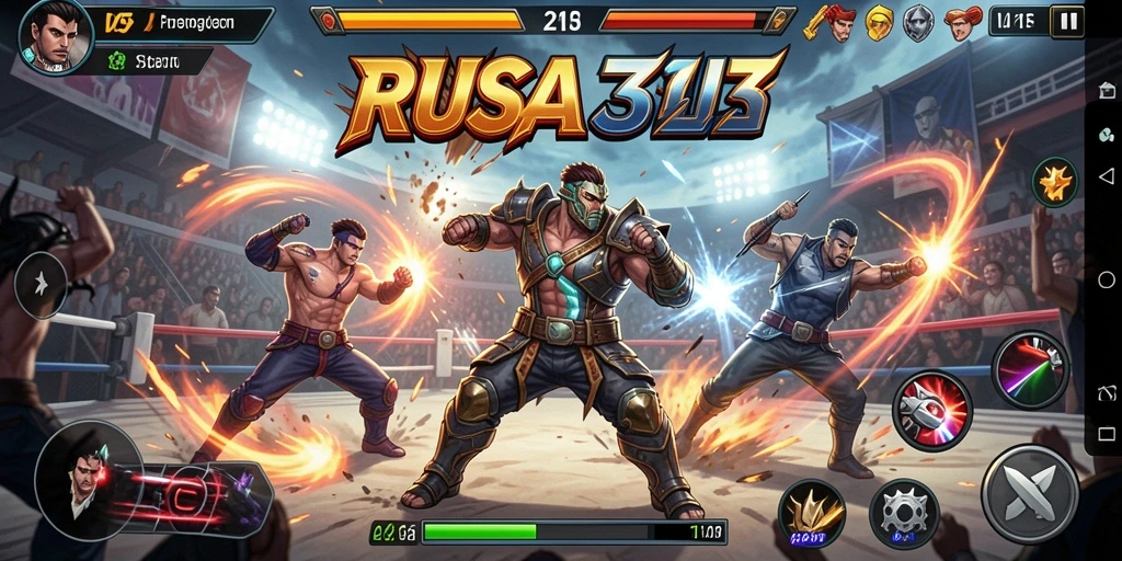 Screenshot RUSA33 menampilkan pertarungan epik antara karakter ikonik.