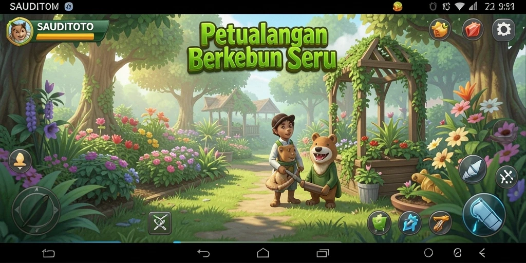 Tampilan gameplay SAUDITOTO yang menarik dan penuh warna.