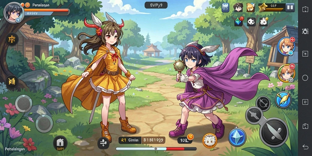 Tampilan gameplay yang menarik dari SVIP9 dengan karakter Anime.